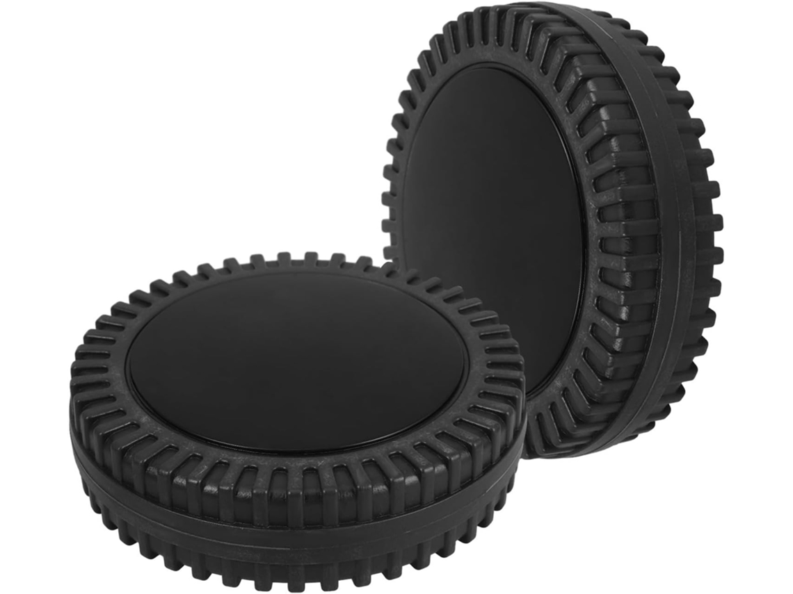 Conjunto De 2 Rodas De Reposição Em Hdpe Preto Com Capa Para Churrasqueira De 6 Polegadas