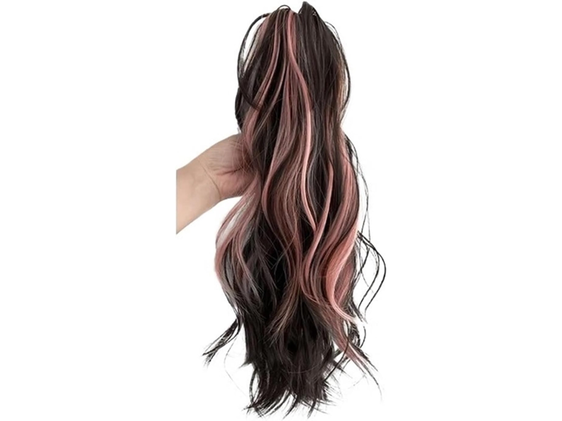 Apliques de Cabelo Sintético Preto para Coque com Presilha SFUSHOS
