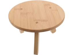 Suporte Flores Bambu Natural Circular Pequeno 12 Versátil Plantas Interior Prateleira Decorativa Jardim Vaso M GOKOCO