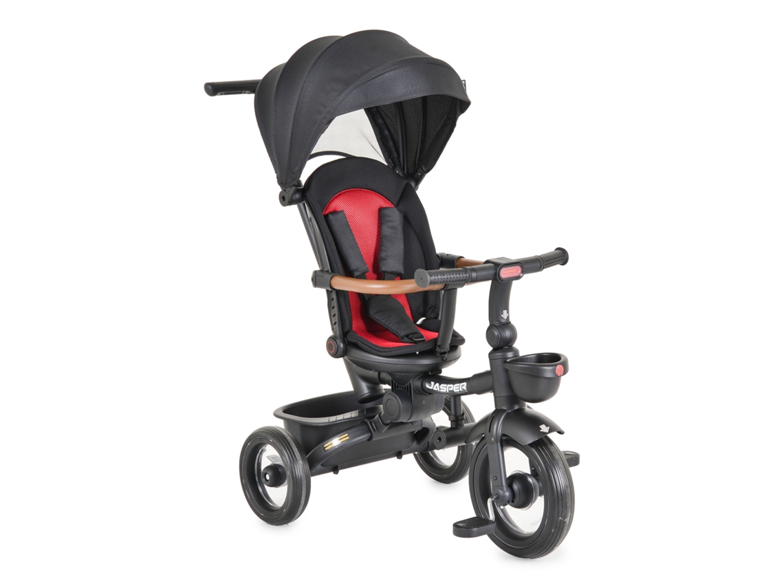 Triciclo Dobrável Byox Jasper - Dos 10 Meses Aos 25 Kg - Black