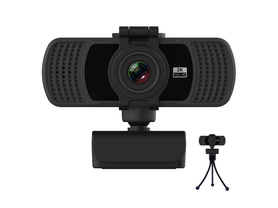Webcam KKVOGMLE 2K com Microfone Atualização 2020 Webcam 1080P Full HD Usb Foco Fixo