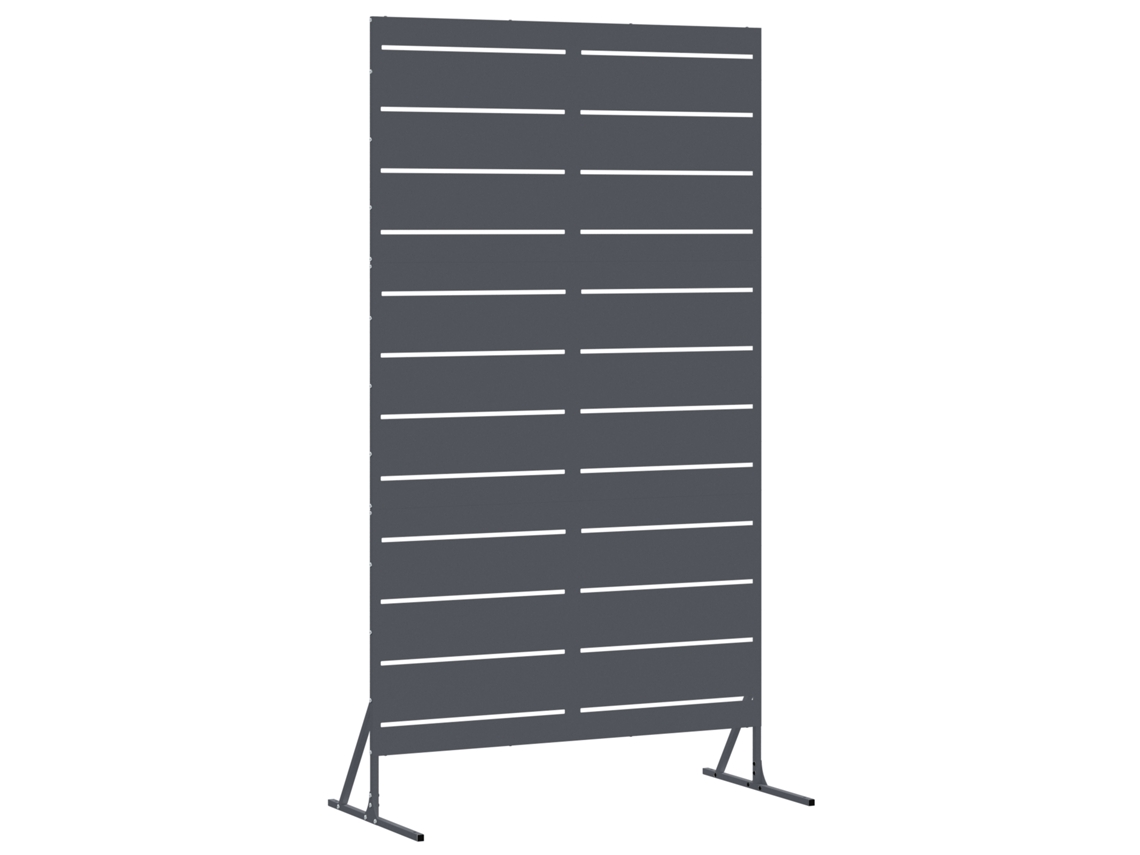 Painel De Cerca De Aço Ao Ar Livre Com Design Listrado Vidaxl Antracite Aço