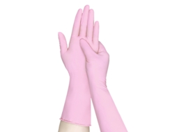 Luvas De Nitrilo Tamanho M Rosa, Luvas Descartáveis​​ Para Cirurgia E Laboratório, Luvas De Nitrilo Sem Pó E Látex