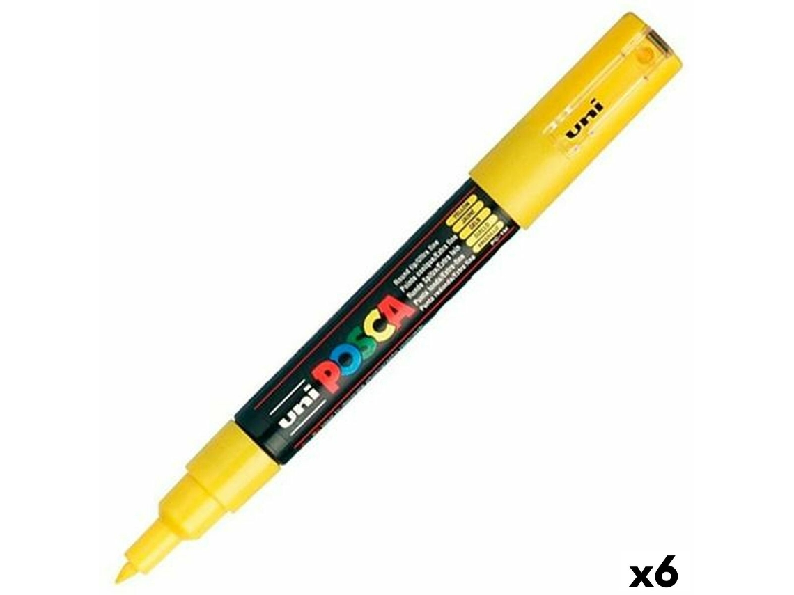 Marcador POSCA Pc-1M Amarelo 6 Unidades