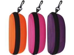 Conjunto de 3 Estojos para Óculos de Sol, Rígido para Viagem com Zíper, Resistente a Arranhões, Gancho, Laranja, Rosa e Roxo AQUAFORGE