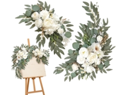Conjunto De Flores Artificiais De Rosas Para Laço De Casamento, Reutilizáveis |