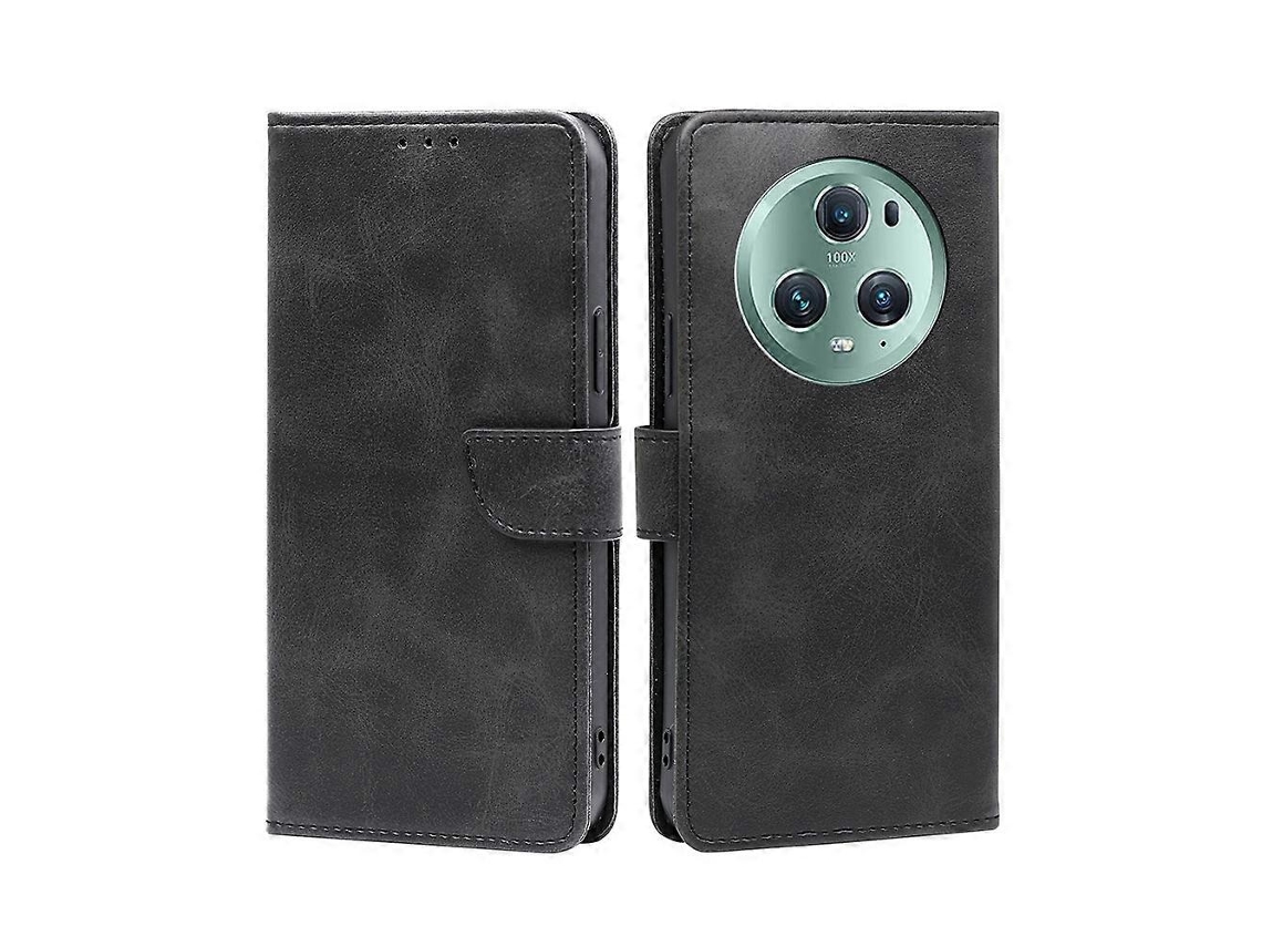 Capa De Celular For Honor Magic5 Pro Em Couro Texturizado Com Fivela E Aba.