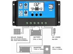 Controlador De Carga Solar, Regulador De Painel Solar 12v/24v Com Usb 10a Olysi Shop