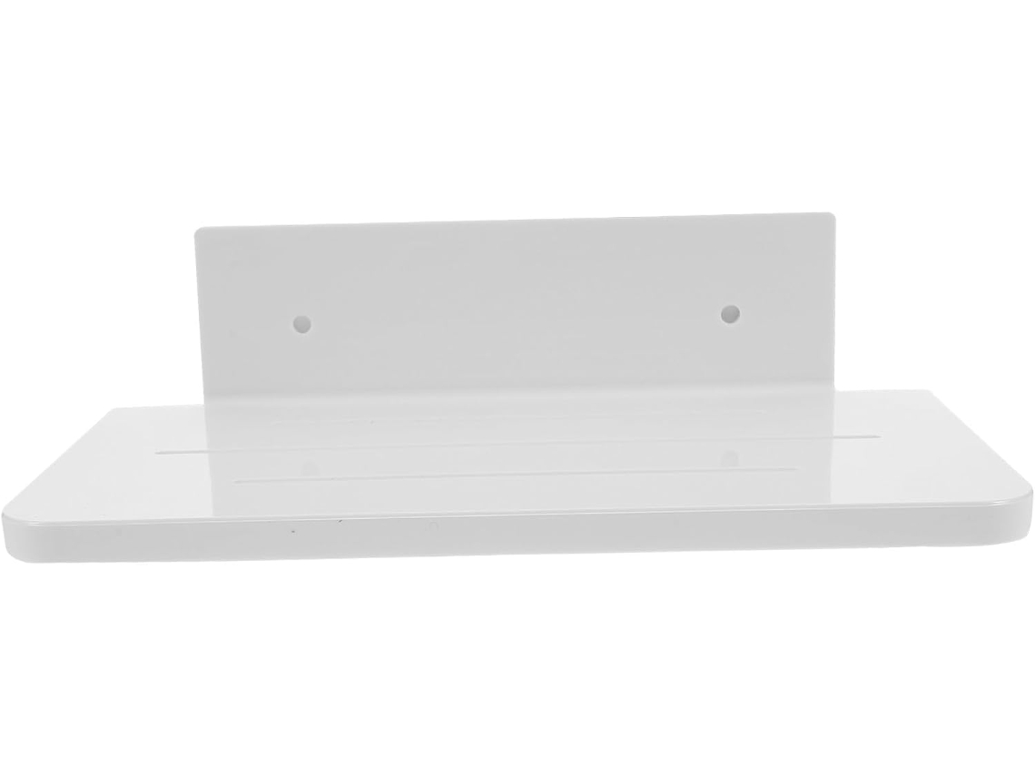 Prateleira De Parede Para Banheiro Angooily Em Abs Branco Com Cantos Arredondados E Design Robusto