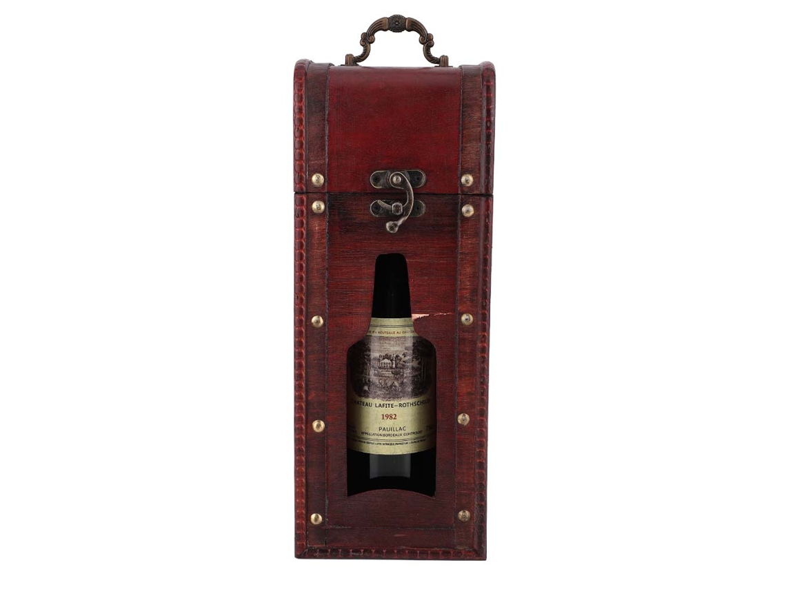 Caixa Presente Portátil Vinho Tinto Vintage