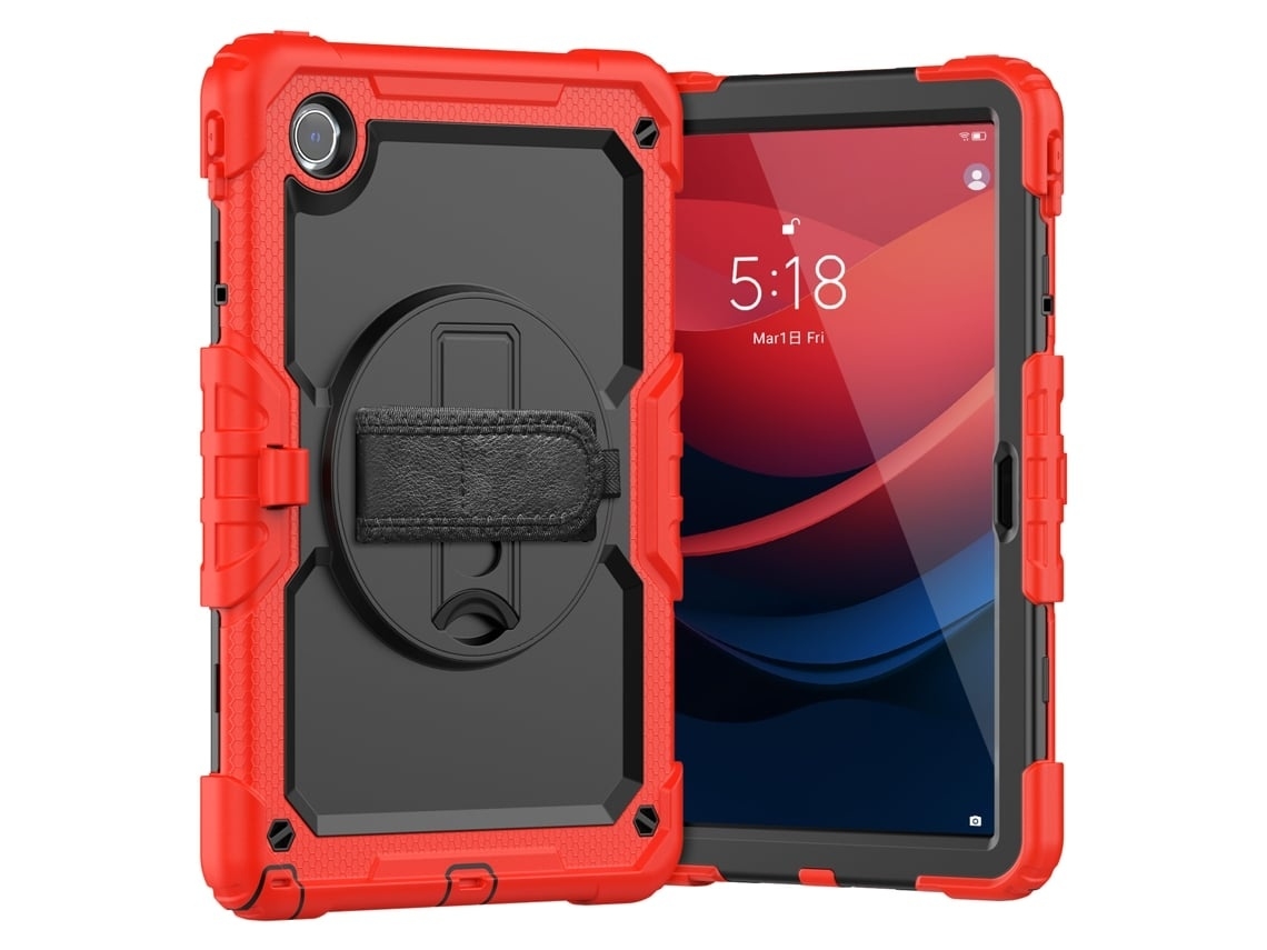 Capa Para Tablet Lurelia, Compatível Com Lenovo M9 9.0 Tb310 2023, Vermelho, Tpu, Suporte Giratório, Proteção Antiquedas