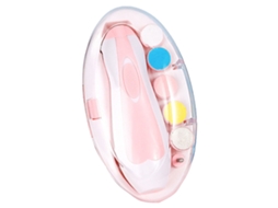 Aparador De Unhas Elétrico Para Bebê Com Led E 6 Cabeças Multifuncionais Rosa