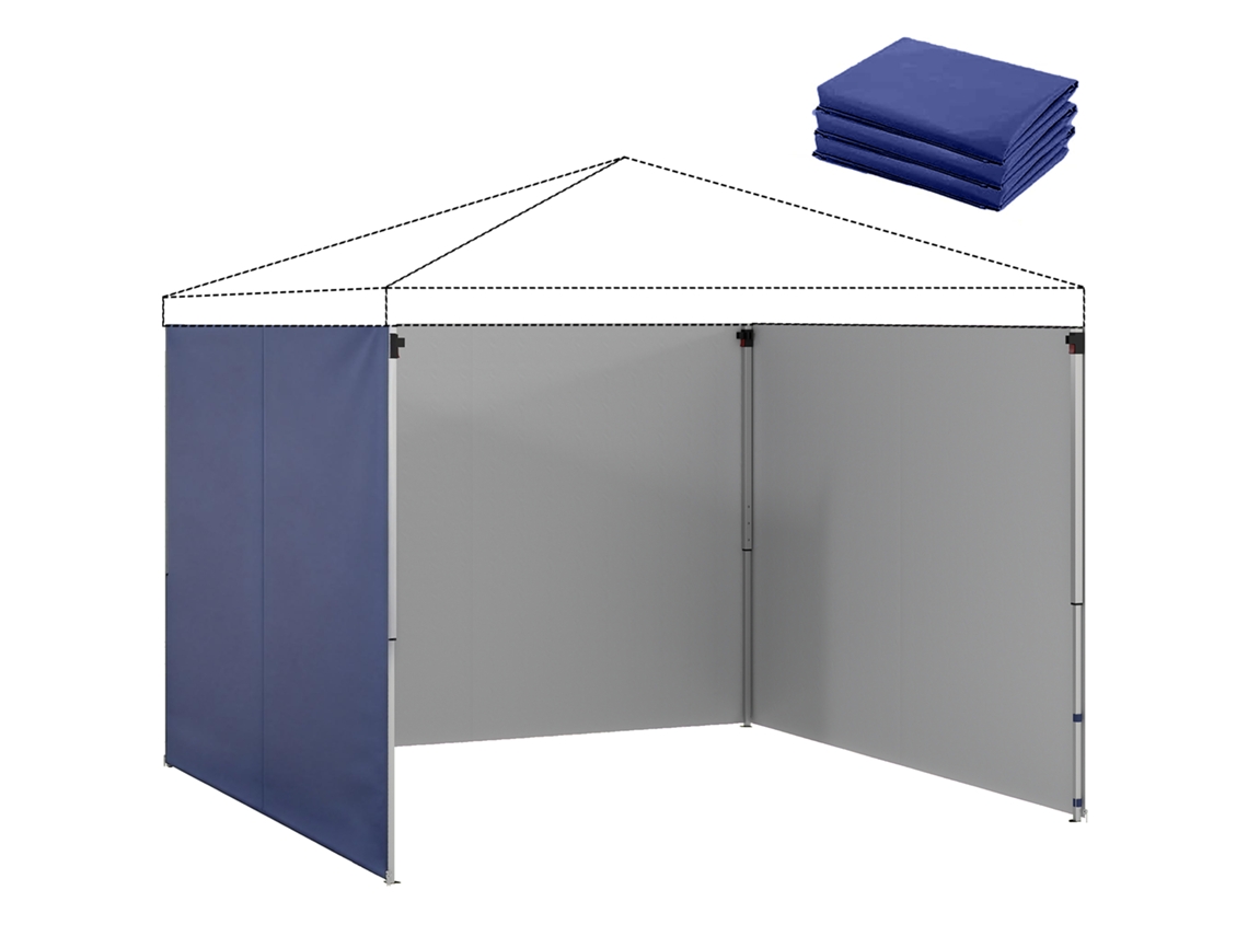Conjunto de 3 Painéis Laterais para Gazebo 3x3 com Zíper, Azul Escuro SINI TECH STORE