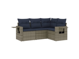 Conjunto de Sofá Jardim 4 Peças Almofadas Rattan Sintético MAISON EXCLUSIVE
