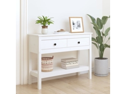 Vidaxl Mesa Consola 100x35x75 Cm Pinho Maciço Branco