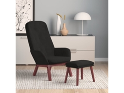 Relaxing Chair With Footstool, Relaxing Chair With Footstools Vidaxl Preto Veludo