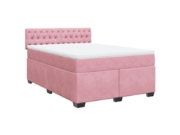 Cama com Molas/colchão 140x190 Cm Veludo Rosa MAISON EXCLUSIVE