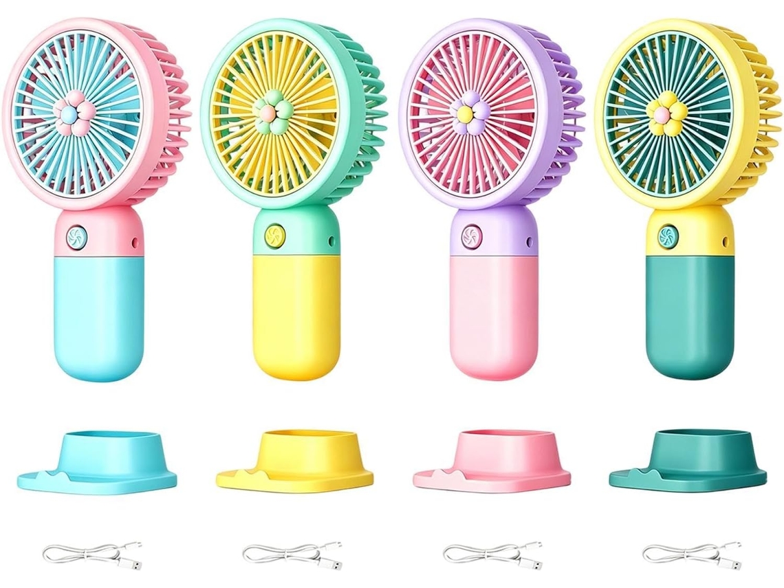 Mini Ventilador Portátil Recarregável Com Ajuste De 360° Para