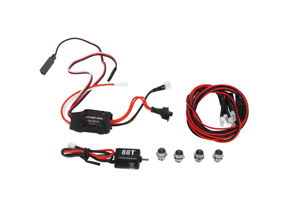 Mali kit Controle de Velocidade Esc 30a Motor Elétrico Brushless 030 88t com 4 Leds para Carro Barco Rc
