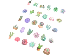 Adesivos Impermeáveis Com Estampas De Plantas E Desenhos Animados Para Laptops E Canecas, Autoadesivos, Conjunto Com 3 Unidades Gokoco