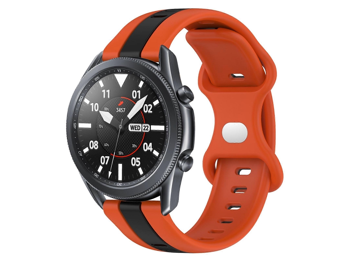 Pulseira De Silicone Bicolor Com Fecho Borboleta Para Samsung Galaxy Watch3 (45 Mm E 22 Mm).