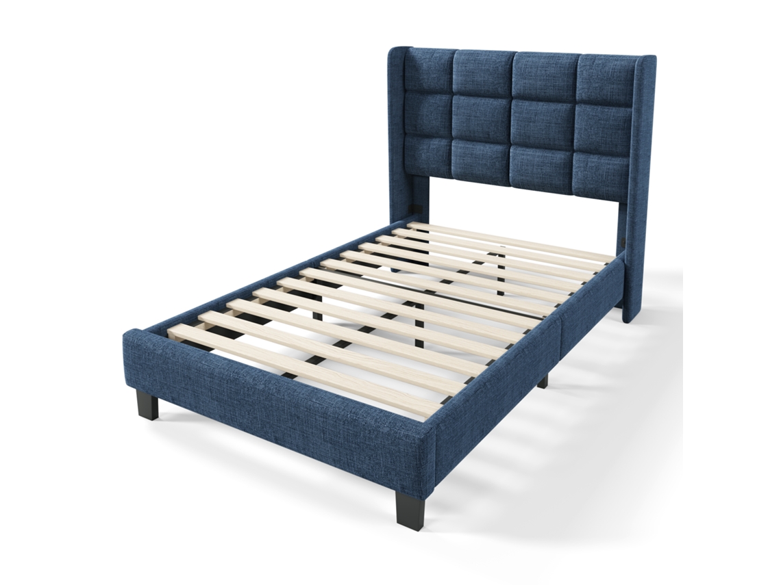 Cama Infantil Estofada 90x200 com Arrumação, Linho Antialérgico PAPRIKA