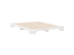 Conjunto 1 Estrutura Da Cama Vidaxl Branco Madeira De Pinho Maciça (160 X 220 Cm)
