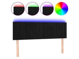 Led Headboard, Led Headboards Vidaxl Preto Veludo (144 X 5 X 78/88 Cm)