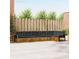 Vidaxl Conjunto De Sofás Para Exterior 6 Pcs Natural E Antracite