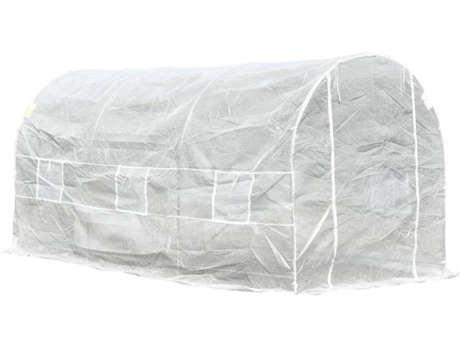 Outsunny Estufa de jardim 4x2x2m com 6 janelas Cobertura PE 140g / ? Estrutura de aço impermeável