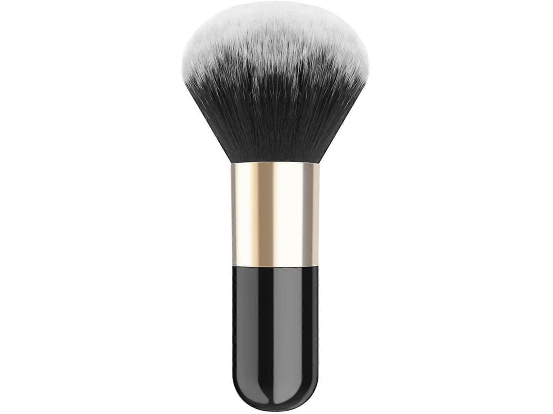 Pincel Para Maquiagem Em Pó, Pincel Kabuki Plano, Pincel Para Base E Blush Para Esfumar Maquiagem, Preto E Dourado. Everley891
