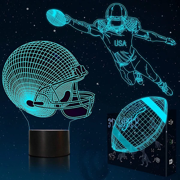 Luminária Noturna 3d De Futebol Com Controle Remoto Inteligente Por Toque, Lâmpada Usb De 16 Cores Para Decoração Quarto Infantil, Presente De Natal