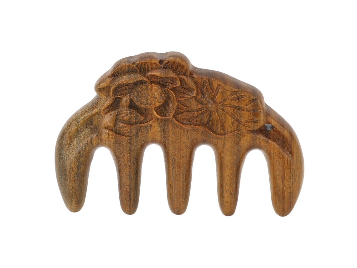 Pente de dentes largos com fragrância de lótus e função de massagem Meridian.
