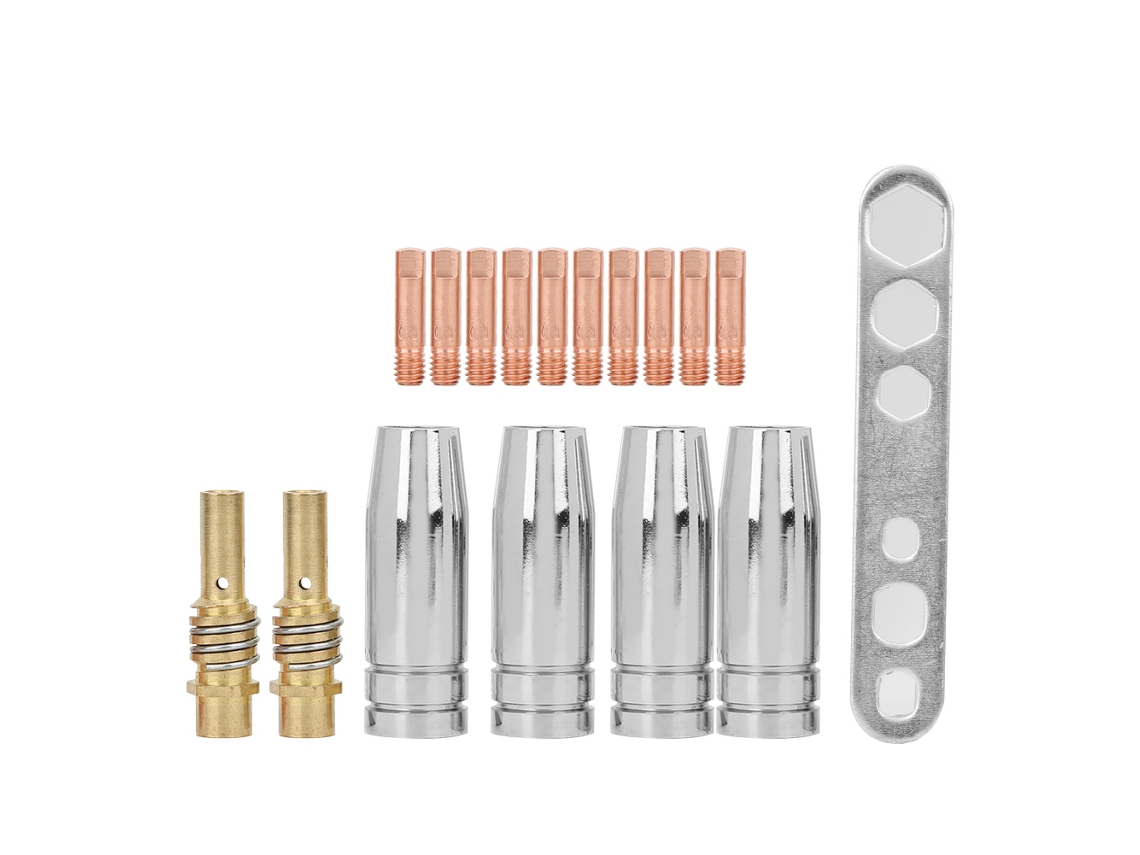 Laxiscreed Kit De Acessórios Para Maçarico De Soldar Mb 15ak Com 17 Peças Incluindo Ponta De Contacto E Bico Cone-forma