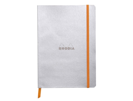117401c Caderno e Bloco A5 80 Folhas Prata Rhodia