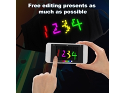 Máscara led mágica com controle via app bluetooth recarregável usb diy para festivais e festas S/MARCA