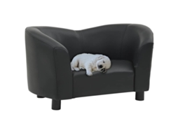Vidaxl Sofá 67x41x39 Cm Couro Artificial Preto