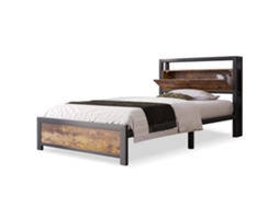 Cama de Metal 90x200 com Cabeceira e Arrumação PAPRIKA