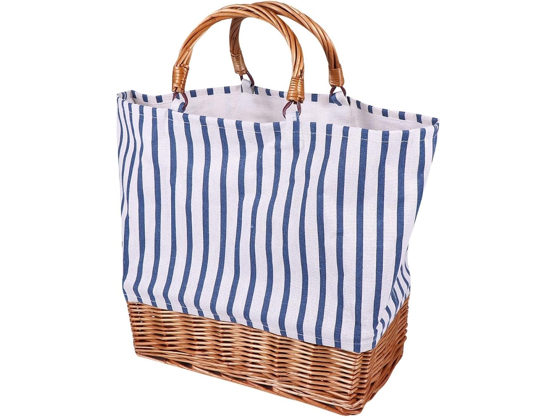Bolsa Tote Feminina Em Linho E Algodão, Azul, Design Exclusivo, Fácil De Limpar, Bolsa Tote Simples.