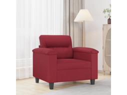Vidaxl Poltrona 60 Cm Couro Artificial Vermelho Tinto