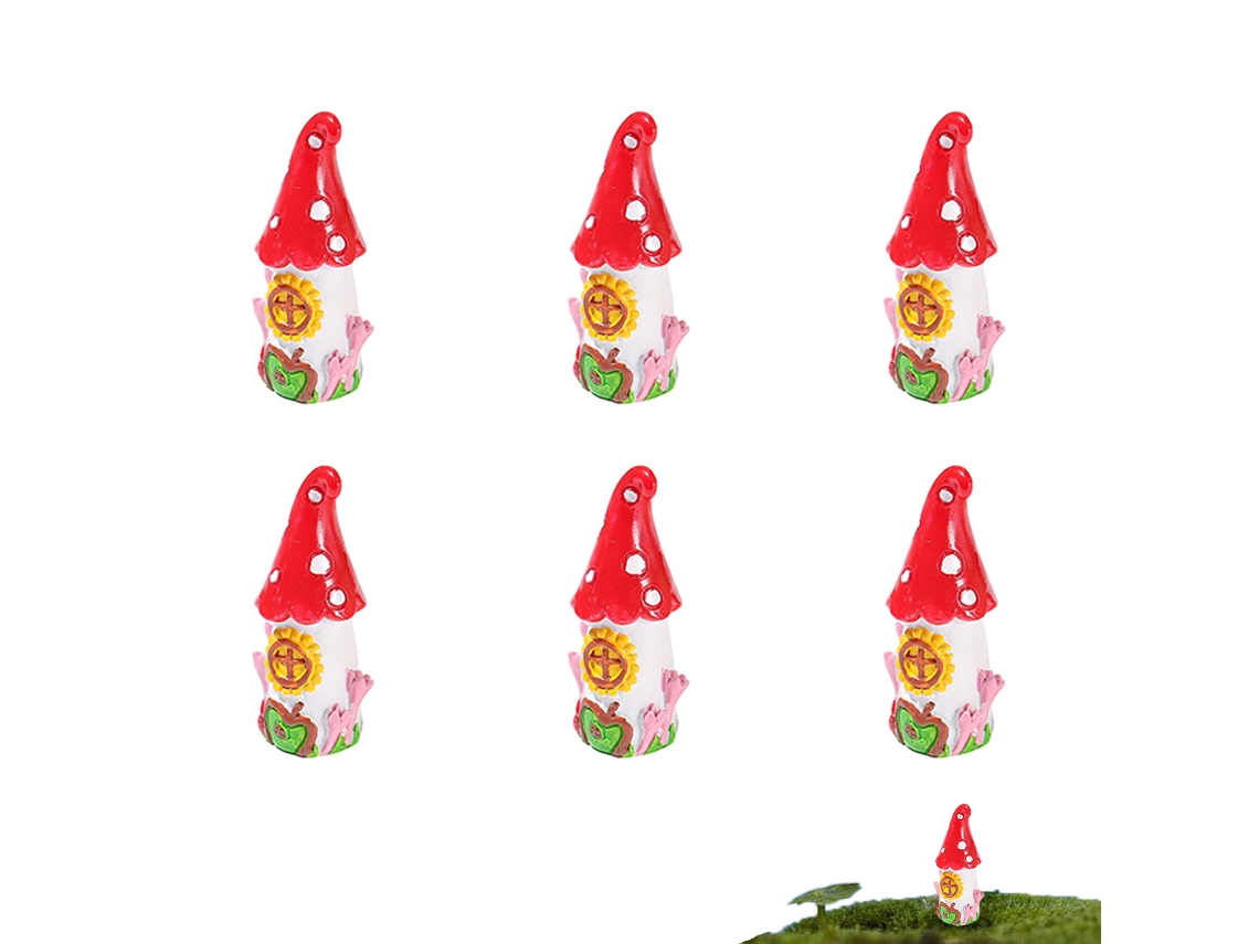 6Pcs Castelo Micropaisagismo Musgo Suculento Acessórios de Vaso de Flores Decoração de Bolo de Mesa NEVEANCE