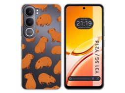 Capa Tumundosmartphone De Silicone Transparente Para Vivo Y31 5g / Y21d Com Estampa De Capivara 2 Desenhos