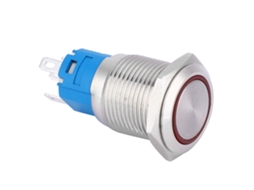 Interruptor de Botão Metal 16mm Led 24v Vermelho e Verde
