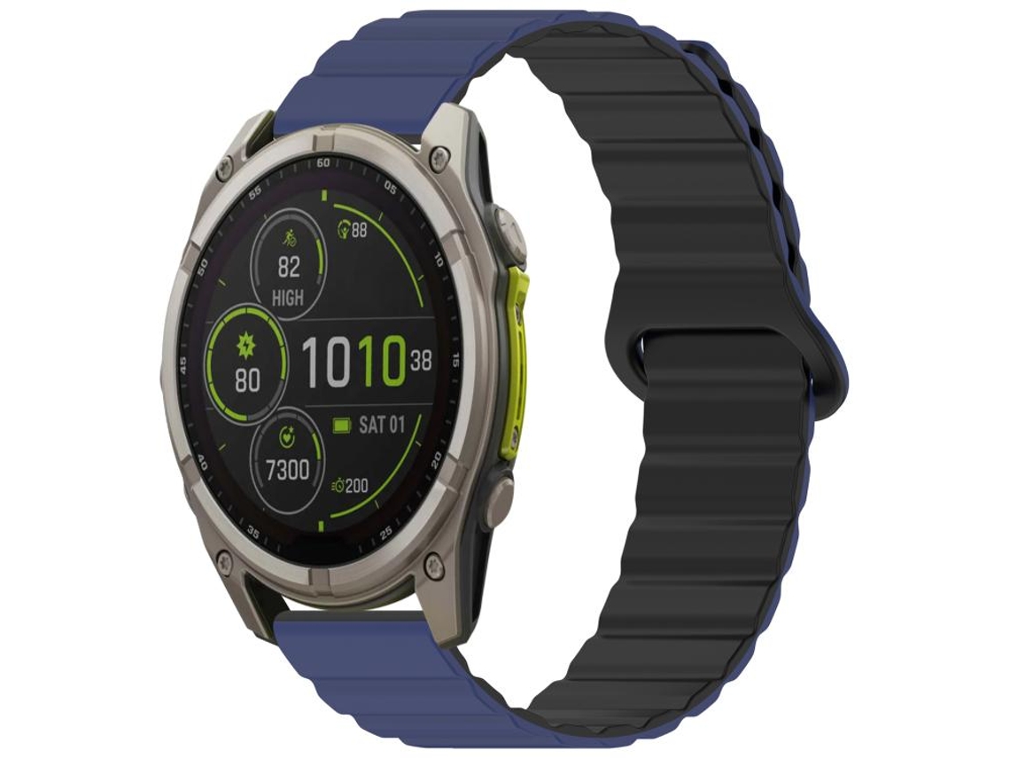 Bracelete para Garmin Fenix 8 / 7x / 6x / 5x silicone magnético, azul meia noite XIAOMOYU (26mm)