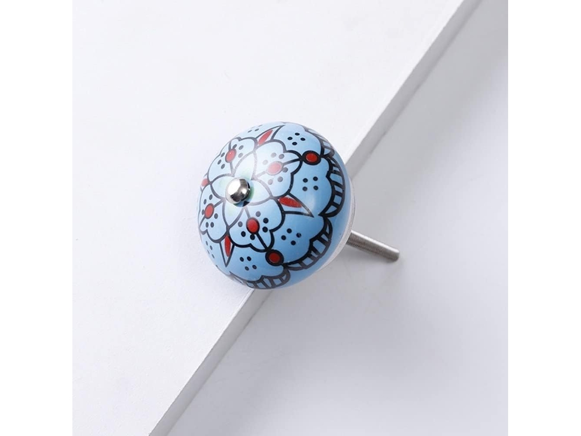 Puxador De Cerâmica Para Móveis Rústicos Com Padrão Colorido De 40 Mm, Ideal Para Gavetas E Armários.