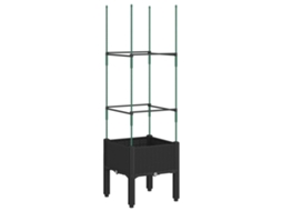 Garden Planter, Garden Planters Vidaxl Preto Polipropileno (40 X 40 X 142.5 Cm)