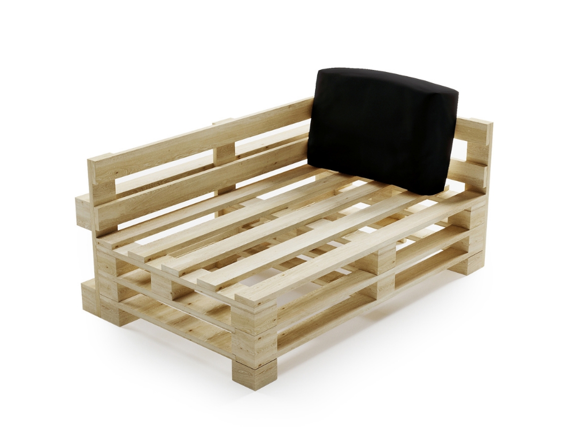 Almofada Amovível De Canto De Palete De Poliéster Bananair 60x40 Cm Preto