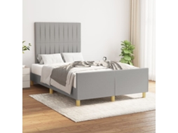 Vidaxl Estrutura De Cama Sem Colchão Cinza Claro Tecido