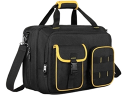 Bolsa para ferramentas de eletricista com diversos compartimentos de armazenamento.