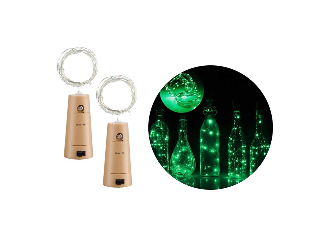 Conjunto De Luzes Led, 2 Unidades, Acabamento Verde, Para Decoração E Utilização Em Diferentes Ambientes